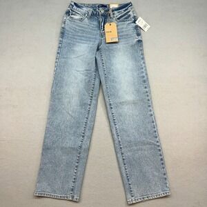 NWT Project Indigo Womens Light Wash Straight Leg High Rise Jeans Size 1